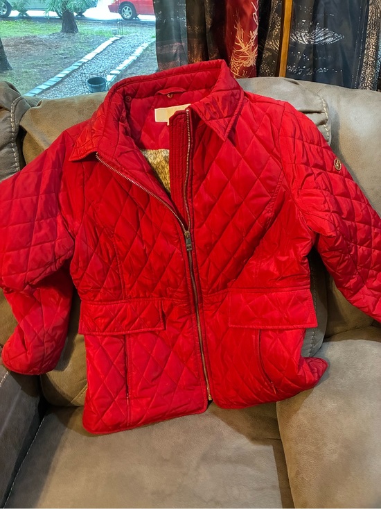 Michael Kors Jackets & Blazers - Michael Kors Red Quilted Zip-Up Jacket